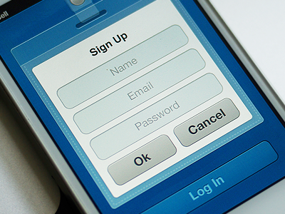 Cpay Signup app blue gui interface ios iphone linen log in sign up texture
