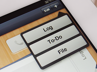Creation menu app contacts design interface ios ipad journal logs to do ui wood wooden