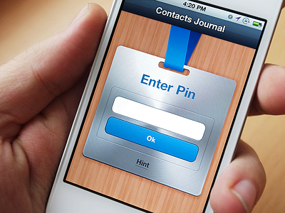 Enter Pin contacts design interface ios iphone journal lock password pin ui wood wooden