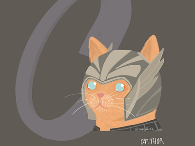CATTHOR art avengers cat cats doodle procreate thor