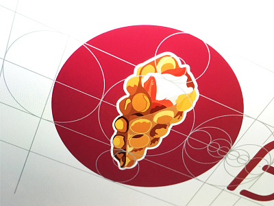 BAFFLES branding bubble clean cream fast food flat food icon logo logotype minimal simple waffle