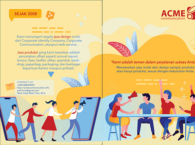 Company Profile for Acme Communication (the front side) adobe illustrator brochure brochure design illustration