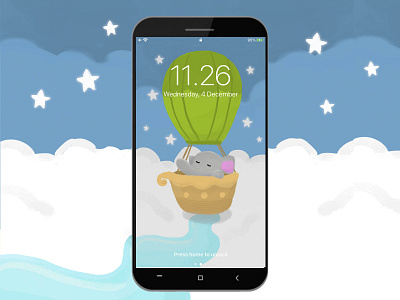 Smartphone Sleeping Elephant Wallpaper cute animal digital art drawing elephant illustration mobile design