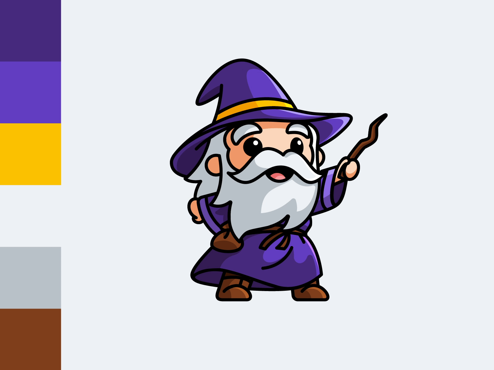 Wizard cast something cool 2d animation after effects animation branding cartoon character color palette illustration magic magician wizard
