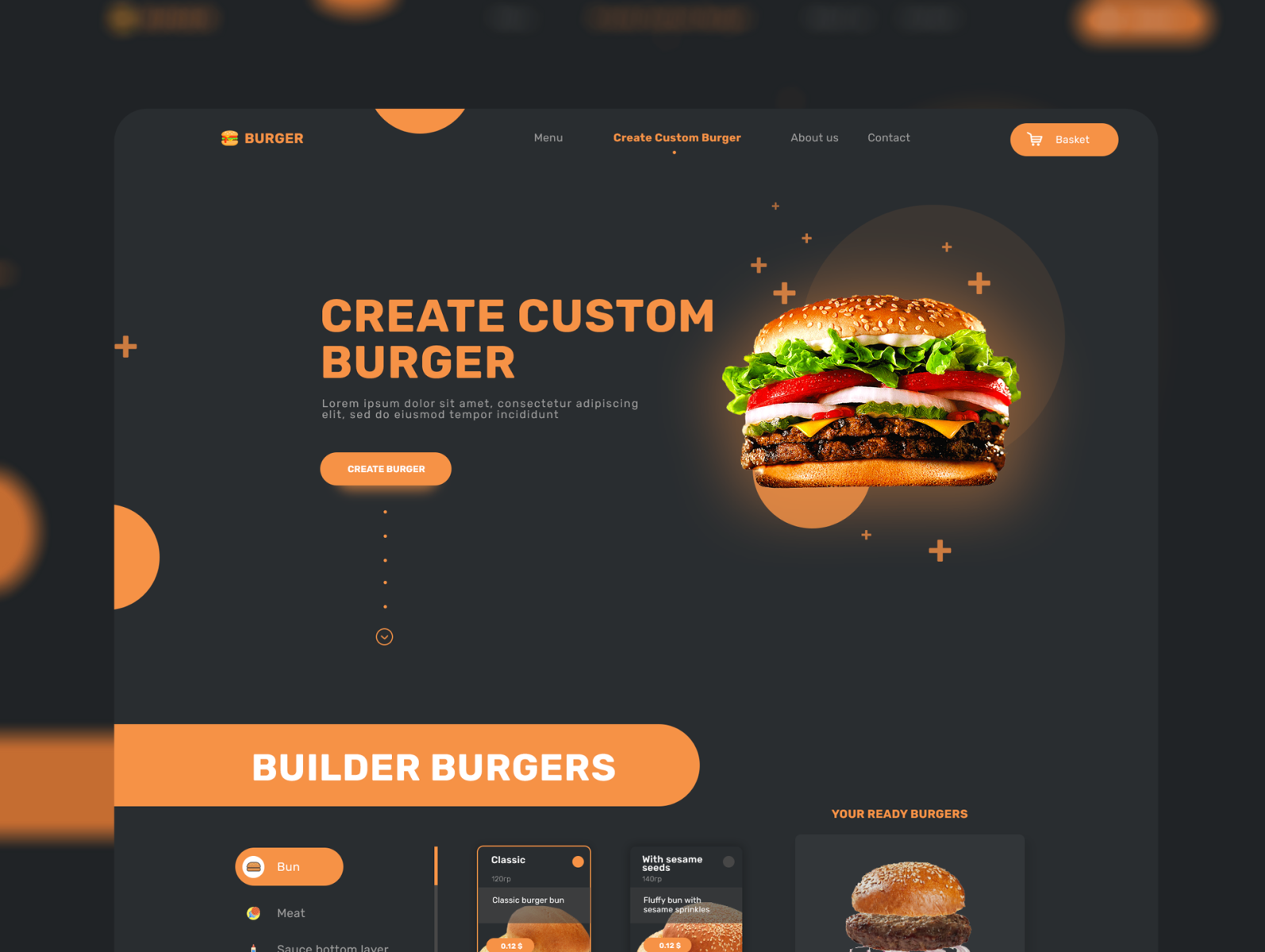 Burger landing by Diaudi on Dribbble