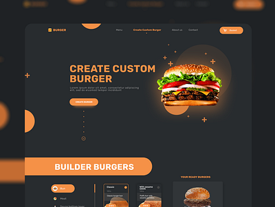 Burger landing branding burger burger landing burgers fastfood graphic design landing landing fastfood page panel site ui