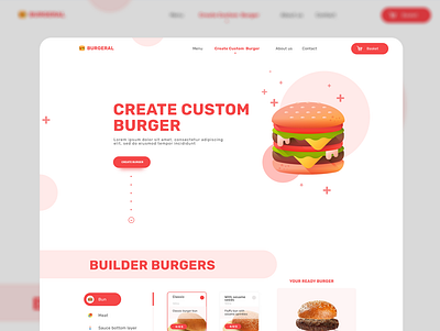 Burger landing branding burger landing burger site burgers fastfood graphic design landing landing fastfood logo page panel site ui