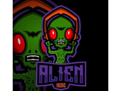 esport logo-alien music alien art badge cartoon character design emblem esport game gaming graphic illustration league logo mascot monster sport symbol team vector