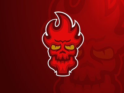 Skull fire angry brand character e sport esport fire logo mascot skull skull logo sport