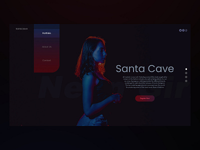 Santa Cave Modeling Company adobe illustrator armenian art direction blue branding corel draw gradient graphic design neon light norway photoshop redesign san francisco santa ui uiux webdesign website