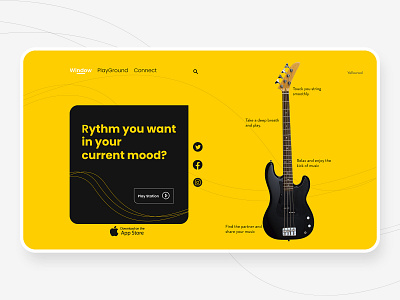 Yellow Wol Web Design ampersandwitch branding design gradient graphic design graphicdesign illustration london music app music band photoshop ui uiux uk webdesign website design yellow yellow and black