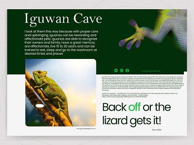 Iguwan Cave Web Banner adobe photoshop flyer design graphicdesign greenery greenhouse iguana poppins uiux web banner ad web banners webdesign