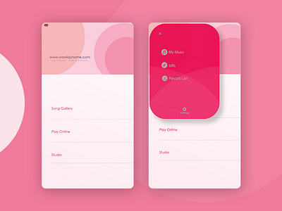 WOWLay Music UI design photoshop pink ui ui design