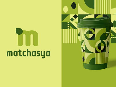Matcha Tea Brand Logo & Pattern Design brand identity branding design food graphic design illustration logo matcha packaging packaging design pattern tea