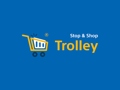 Trolley Logo Design branding logo logo design shopping shopping cart supermarket trolley vector