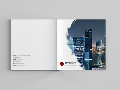 Brochure Cover - Onyx Group bifold brochure catalog company profile graphic design printing square brochure trifold wip