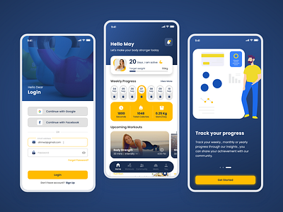 WeFit App app branding design fitness ui ux