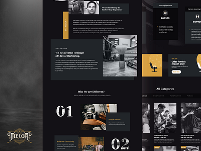 The Loft Hair Club - About & Services branding design hairclub ui ux