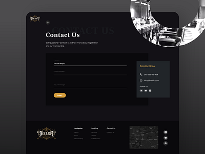 The Loft - Contact Us branding design hairclub ui ux