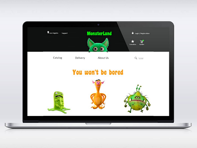 MonsterLand design desktop e commerce mobile monsters ui ux uxui website