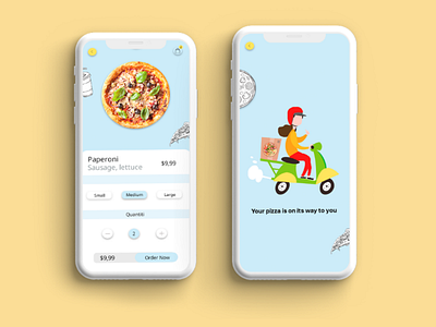 Couple more screens of the pizza delivery app