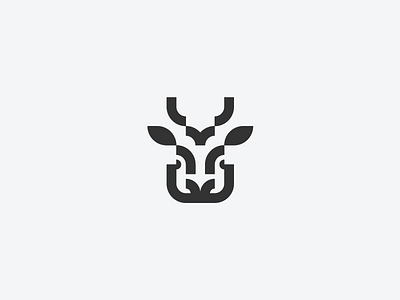 Moo branding bull cow geometry identity logo logotype minimalism