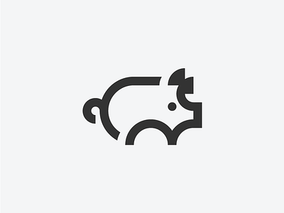 Piggy Back animal branding geometry icon identity logo logotype mark minimalism pig piggy