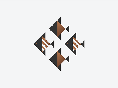 School of Fish animal branding fish geometry icon identity logo logotype mark minimalism sea