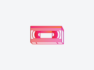 VHS gradient icon line minimalism old retro technology vhs