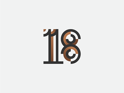 18 18 branding geometry icon identity logo logotype minimalism numeral type typography