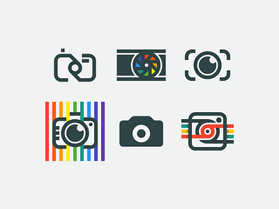 Cameras branding camera icon identity lens logo logotype minimalism photographer photography rainbow symbol