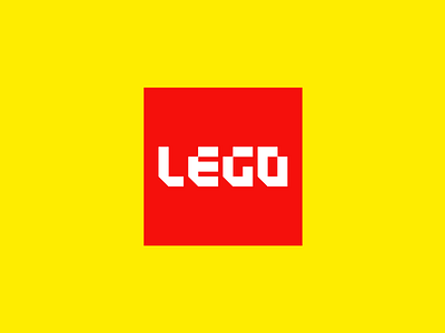Lego Re-Imagined branding fun geometry lego logo logotype minimalism red toy type yellow
