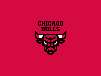 Bulls basketball brand branding bull chicago bulls horns logo nba red thick lines