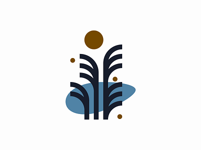 Fern branding fern garden geometry icon identity illustration logo logotype minimalism plant