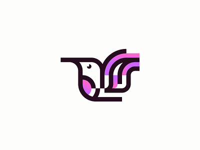 Flying High animal bird branding colorful geometry identity logo logotype minimalism pink purple wing