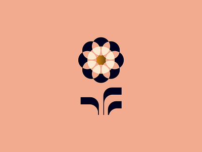 Flower branding floral flower geometric geometry illustration logo minimal minimalism pink