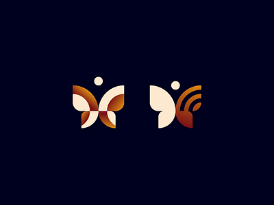 Butterflies animal branding butterfly geometric icon identity illustration logo logotype luxury mark minimalism