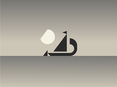 Moliceiro // Boat aveiro boat branding geometry icon illustration logo logotype minimal minimalism night silver