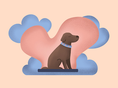 Dog Love design dog draw drawing heart illustration logo procreate simple
