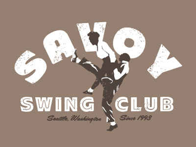 Savoy Swing Club T-shirt Concepts: 4 desaturated distressed type vintage