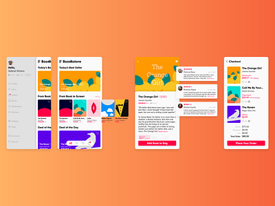 Bookstore add to cart app bookcover bookcovers books bookstore brand identity checkout dailyui ecommerce figma figmadesign product products review reviews shop shopping app ui ux