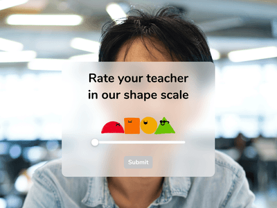 Rate your teacher pop up! animated gif animation app dailyui design evaluate figma figmadesign geometry illustration overlay popup rate scale switch ui ux