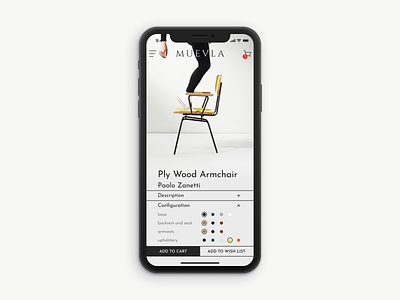 Muevla Armchair Configuration add to bag add to cart app configuration configurator dailyui design figma figmadesign furniture furniture store settings settings page settings ui store app ui ux