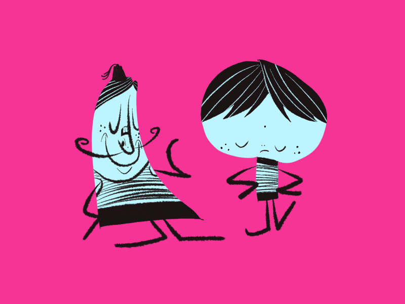 Hot Pink Doodles blob characters illustration ipad junkykid pink pro