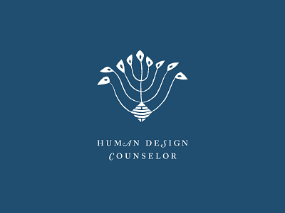 Human Design Counselor blue conceptual counseling flame hexagram hydra iching logo logotype nine wate white