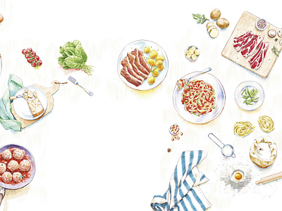 26 feet illustration for a food exhibition