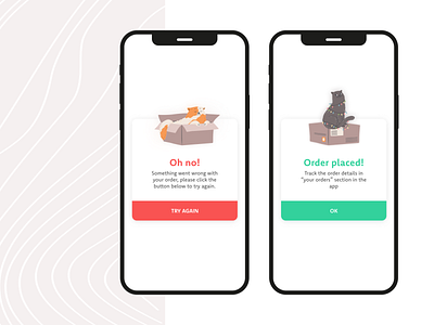 Daily UI #011 - Flash Message 011 animals app cat challenge dailyui dailyui011 design illustrations mobile ui ux