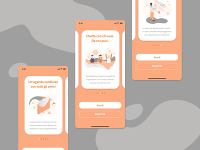 Login screen - UI & Illustration app design branding features illustration login login design login page orange pink school app ui user interface
