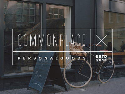 Commonplace | Stamp branding clean geometric identity line logo modern secondary logo stamp x