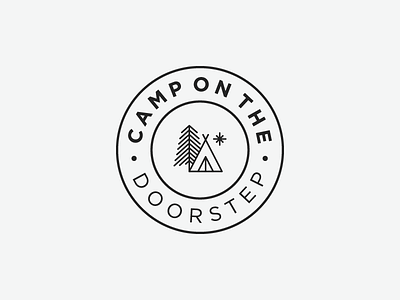 Camp On The Doorstep | Concept badge branding circle identity illustration logo mark star tent tree